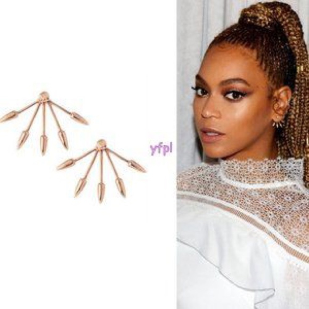 Pamela Love 💗 Rose Gold Plated Signature 5 Spike ear jacket earrings w/ post.